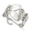 Stainless Steel Polished & Hammered with ext. Bangle Bracelet for Women