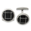 Polished Black Circle Cufflinks in Stainless Steel