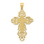 14K Yellow Gold Polished Fancy Cross Pendant with Textured Design