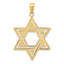 14K Gold Star of David Charm with Polished Solid Flat-Back Design