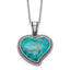 Sterling Silver Rhodium-Plated-pl Oxidized Compressed Turquoise w/1.75in ext Necklace