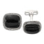 Sterling Silver Onyx and Enamel Cuff Links
