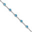 Sterling Silver Rhodium-plated Lt. Swiss Blue Topaz & Diamond Bracelet