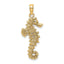14K Gold 3D Seahorse Pendant with Polished Textured Finish Sophia Jewelers