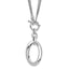 Sterling Silver 925 Polished Fancy Necklace with Rhodium 2-Strand Design