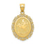 14K Gold Sagittarius Zodiac Pendant with Polished Satin Finish Elegant Oval Design