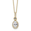 14k 2 carat Lab Grown Diamond VS+ F+ Oval Complete 18 inch Halo Pendant Necklace