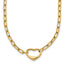 14k Polished Oval Link with Heart Clasp 18 inch Necklace able to Convert to Bracelet