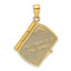 14K w/Rhodium 3-D Footprints Book W/ Prayer Inside Charm