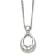 CZ Teardrop Necklace in Stainless Steel