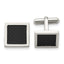 Stainless Steel Black Carbon Fiber Inlay Square Cuff Links