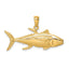 14K Gold Yellowfin Tuna Pendant for Men Solid Casted Unique Design