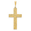 10K Gold Polished Nugget Cross Pendant Bold Solid Design