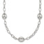 Sterling Silver Puffed Anchor/Mariner Link and Chain 7-Station 17 inch with 1.5 inch Extension Necklace