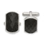 Stainless Steel Black Carbon Fiber Inlay Cuff Links