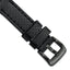 Carbon Fiber Watch Band in Black Leather, 24mm