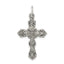 Sterling Silver 925 Antiqued Cross Pendant with Polished Finish Solid, Vintage-Inspired Design