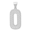 Sterling Silver 925 O Initial Pendant with Rhodium-Plated Finish Large Solid Design