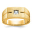 10k Men's Polished and Satin Diamond Complete Ring