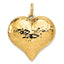 14K Gold 3D Heart Pendant with Polished & Hammered Finish