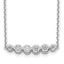 Sterling Silver CZ Bar Necklace with Rhodium Finish and Extender