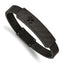 Stainless Steel Brushed Black IP with Carbon Fiber Leather Bracel Bracelet for Men