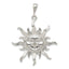 Men's 925 Sterling Silver Sun Pendant with Polished Anti-Tarnish Finish