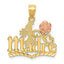 14K Two-Tone Gold MADRE Pendant with Diamond-Cut Polished Finish
