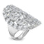 Oval Baguette Crystal Ring in Sterling Silver