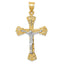 14K Two-Tone Gold Diamond-Cut Crucifix Pendant Elegant and Themed