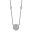 Sterling Silver Rhodium-plated Polished Pave CZ Circle 18 Inch Necklace
