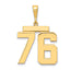 14K Gold Large Polished Number 76 Charm Elegant Themed Design