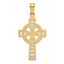 14K Gold Celtic Cross with Eternity Circle Pendant Solid Cast, Elegant Design