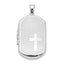 Sterling Silver Rhodium-plated Cross Rectangular Locket