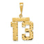 14K Gold Diamond-Cut Number 13 Charm with Polished Finish