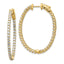 14k Diamond Oval Hoop w/Safety Clasp Earrings