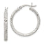 Sterling Silver 925 Diamond-Cut Hoop Earrings with Polished Laser Design