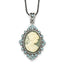 Antiqued Sterling Silver Cameo Necklace with Crystal Resin
