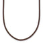 14k Yellow Clasp 2mm 16 inch Brown Leather Cord Necklace