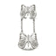 Sterling Silver Polished CZ Butterfly Double Finger Ring