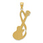 14K Gold Men's Guitar Pendant with Strap Textured, Polished Finish