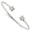 Sterling Silver 925 Love Knot Cuff Bracelet with Polished Finish