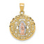 10K Two-Tone Gold Our Lady of Guadalupe Pendant with Rhodium Accents