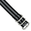 Military Ballistic Watch Band in Black & Grey Striped Nylon, 22mm