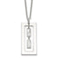 Sterling Silver Open Rectangle with Mother of Pearl Dangles 18.25 inch Necklace