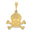 14K Gold Skull and Bones Pendant for Men Bold Themed Charm
