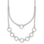 Sterling Silver Polished and Textured Circles Multi-strand 16 inch with 2 inch Extension Necklace