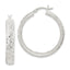 Sterling Silver 5mm Diamond-Cut Hoop Earrings with Brushed Satin Finish