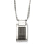 Brushed & Black IP Dog Tag Necklace in Stainless Steel, 22in