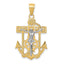 14K Two-Tone Gold Marinerâââ‰â¢s Crucifix Pendant Solid, Elegant, Casted Design